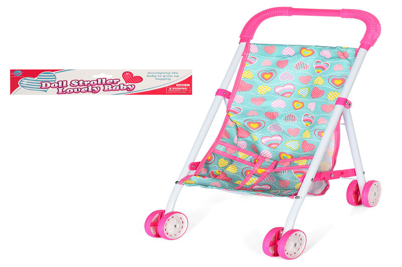 Візочок B5327-2 (36шт) для ляльки, прогулянковий, 24-38-в44см, в кор-ці, 27-64-9см