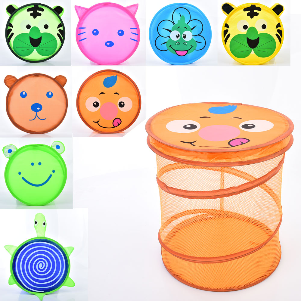 Кошик для іграшок MR 1299 (30шт) 40-40-в42см, кришка (липучка), сітка, 8 видів, в пакеті, 42-42-2см