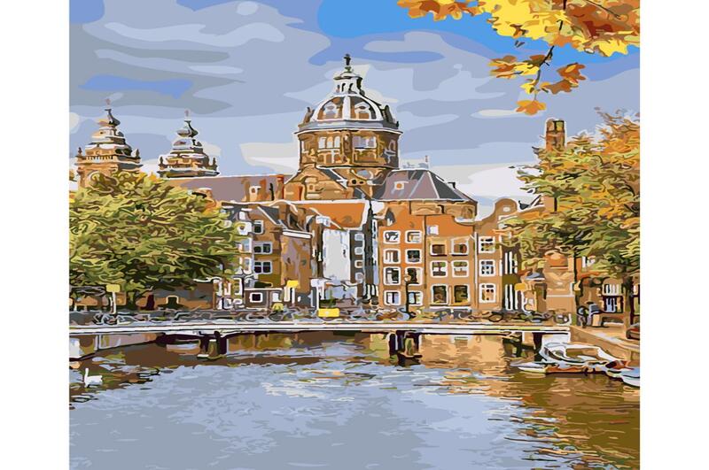 Картина по номерах SY6248 Осінь над містом", розміром 40х50 см"