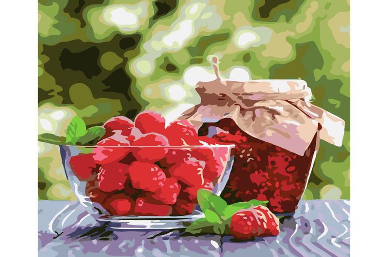 Картина по номерах SY6282 Малинове варення", розміром 40х50 см"