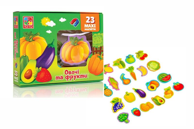Набір магнітів Овочі та фрукти" VT3106-28 (укр)"