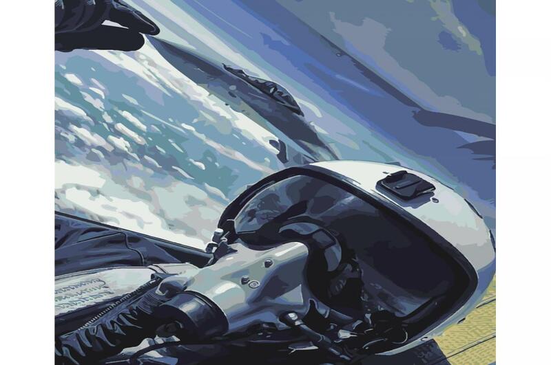 Картина по номерах Привид Києва в небі  Strateg з лаком та рівнем розміром 40х50 см (SY6543)