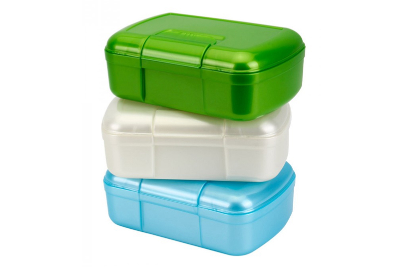 Ланч бокс перламутровий, 3 кол., 900 мл, 16,3*10,7*6 см Тех7808