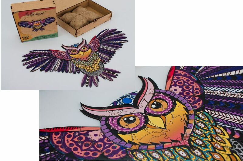 Деревяний пазл Чарівна Сова" 120 дет., дер. кор., A3-00004, розмір пазлу - 411*249 мм"