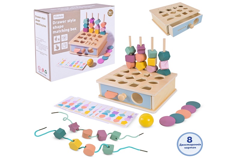 Дерев’яна іграшка арт. C9433 (20шт)  пірамідки, сортер у кор. 22,5*19,8*7,5