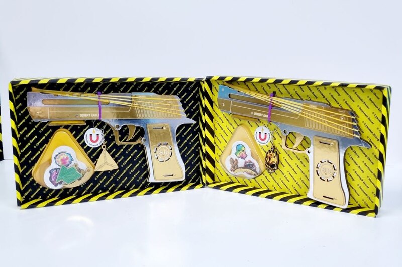 Зібрана модель Гумкостріл DESERT EAGLE " GOLD (пакування BOX)  DE-G-B"