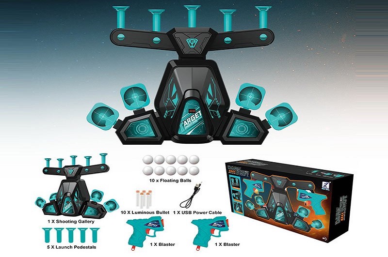 Тир  арт. 3373 (12шт/2) батар. база для запуску, 10поролон.знарядів, 10 куль,5 знарядів, 2бластери,