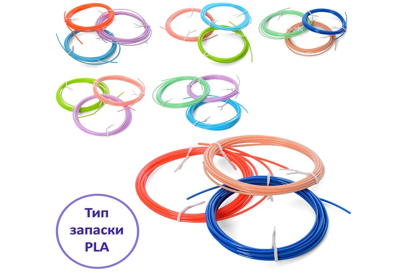 PLA філамента (запаска) G153 (50шт) пластик для 3Dручки, набір 3шт, мікс кольор, в кульку, 10-10-2см