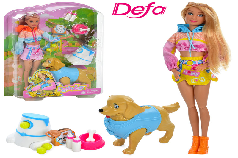 Лялька DEFA 8485 (16шт)29см, песик14см, аксесуари, 2види, в кор-ці, 34,5-24-7см