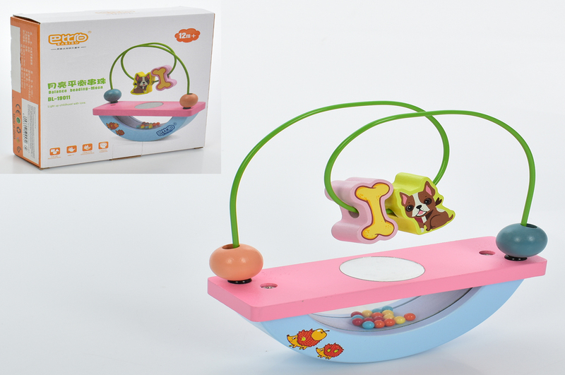 Дерев'яна іграшка Лабіринт MD 1956 (24шт) на дроті, баланс, в кор-ці, 19-16,5-5,5см