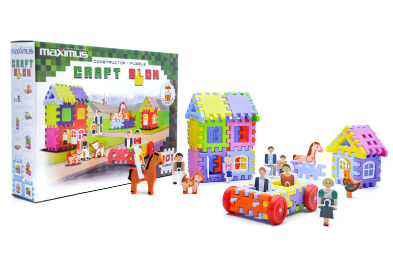 Конструктор Craft Blok 101 ел. з НАЛІПКАМИ (в коробці) ТМ Maximus" (арт.9175)"