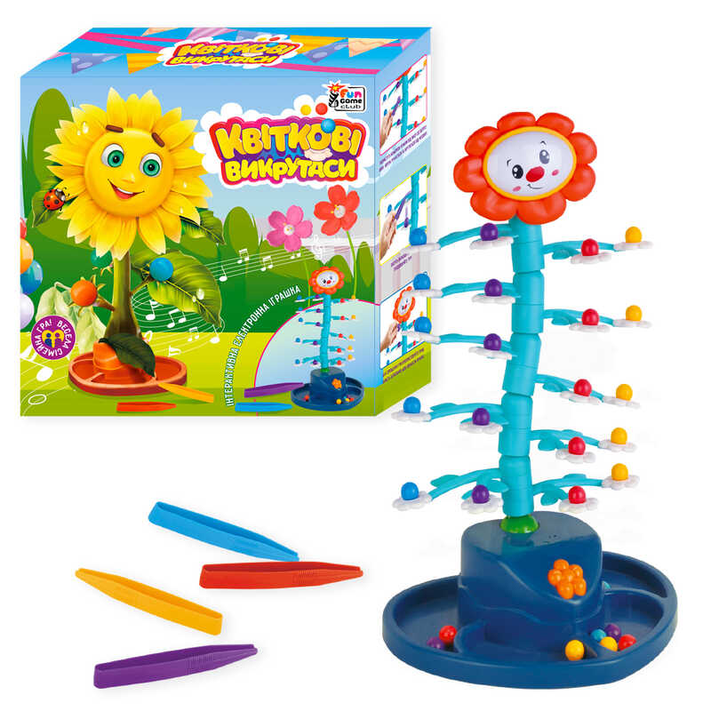 Настільна гра Квіткові викрутаси" 70290 (12/2) "4FUN Game Club", звуки, мелодія, обертається, кульк"