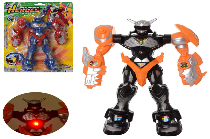 Робот W 809 A1 (60шт) 23см, світло, 2 кольори, бат(таб), на листі, 31,5-21,5-6,5см