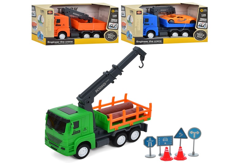 Евакуатор 887-A (48шт) 22см, інерц-й, рухомі деталі, знаки, 3 види, в кор-ці, 28-15-10см