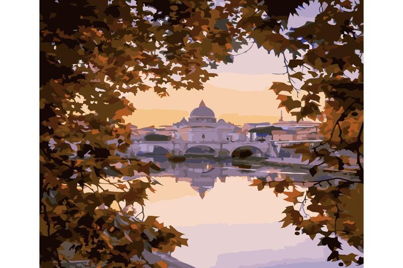 Картина по номерах Прекрасний вид на собор Святого Петра Strateg з лаком та рівнем 40х50 см (VA-372