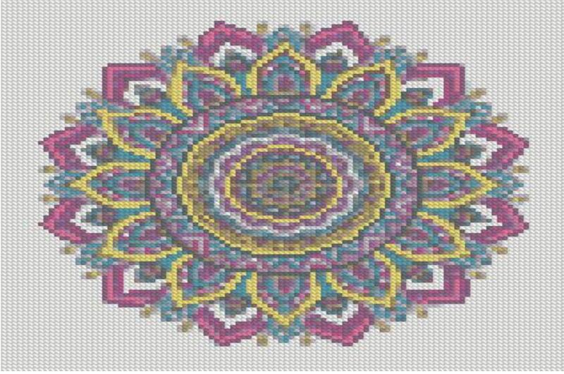 Алмазна картина Візерунки у стилі мандала Strateg розміром 30х30 см (CA-0061)
