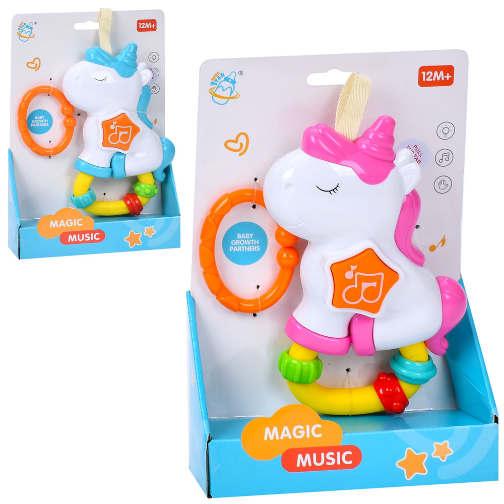 Підвіска MBX08-1AD (48шт) 25см, єдиноріг 16,5см, музика, світло, 2 кольори, на бат-ці(табл), в кор-ц