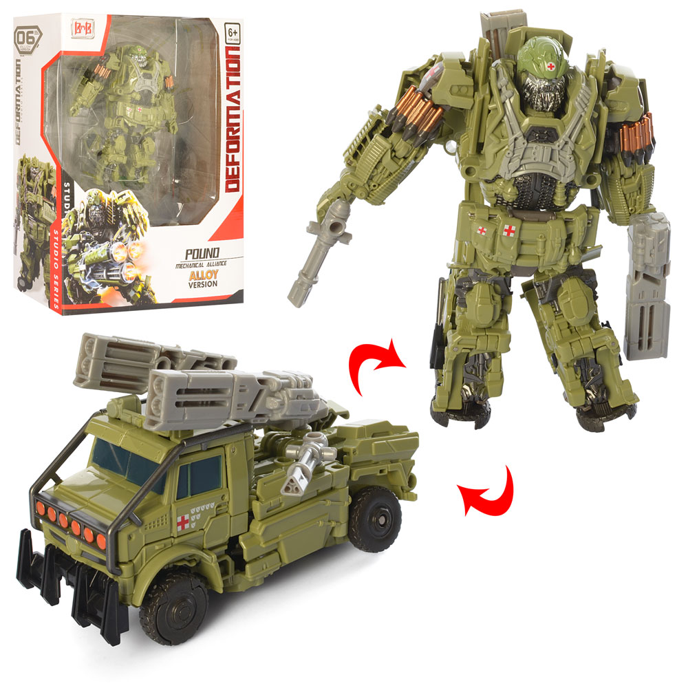 Трансформер H8001-6 (24шт) TF, робот+ машинка, 17см, оружие, в кор-ке, 25-32-10см