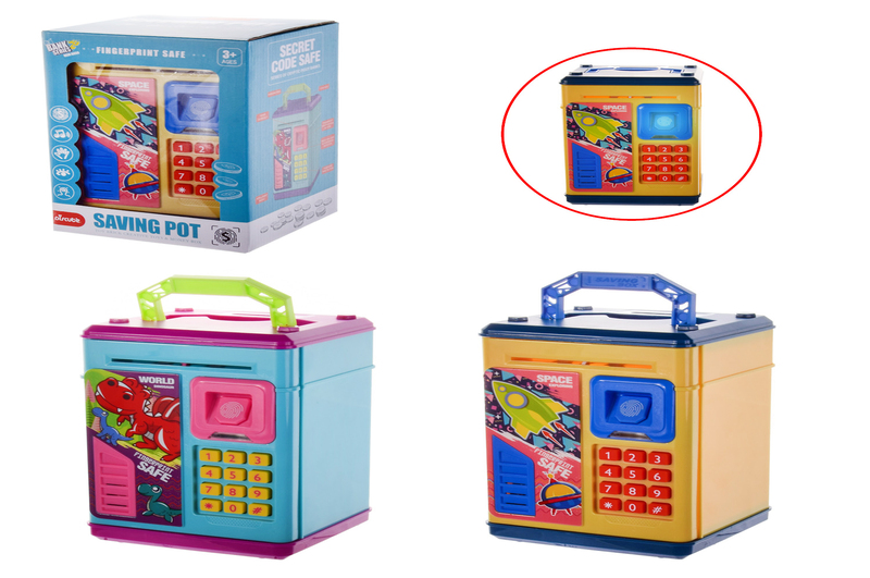 Скарбничка-сейф електр. арт.  DSM-6650 (24шт)2 види,світ., звук, короб. 15*14,5*21 см