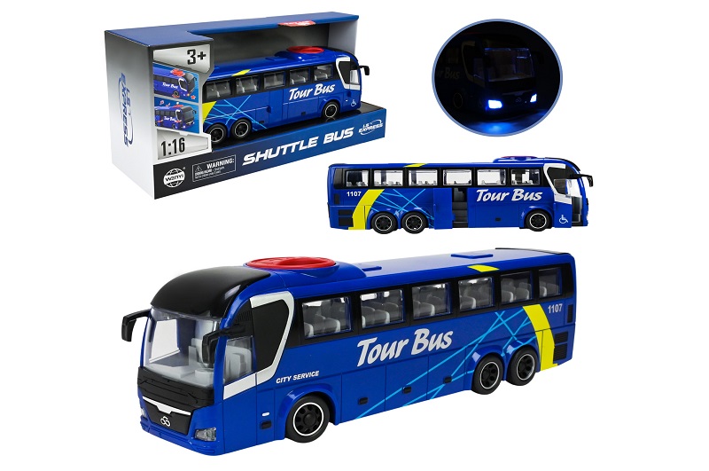 Автобус WY 1107 A (24) інерція, звуки, підсвічування, відкриваються дверцята, в коробці