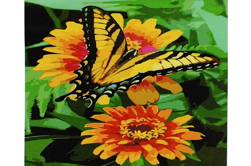 Картина по номерах Метелик на цинії SY6911 Strateg розміром 40х50 см
