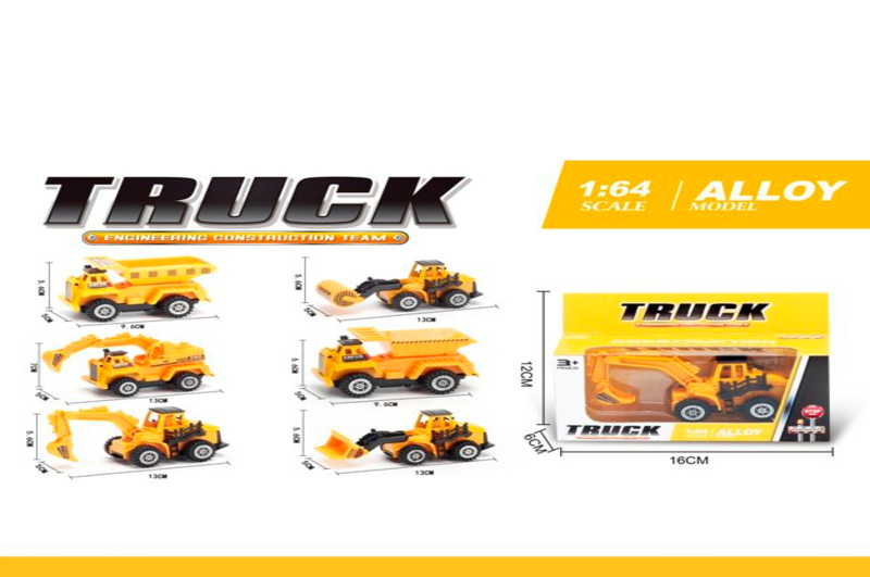 Будтехніка FC3УПАК (108шт)13см,метал,1:64, 6 видів, в кор-ці, 16-12-6см,12шт в дисплеї 33-25-13см