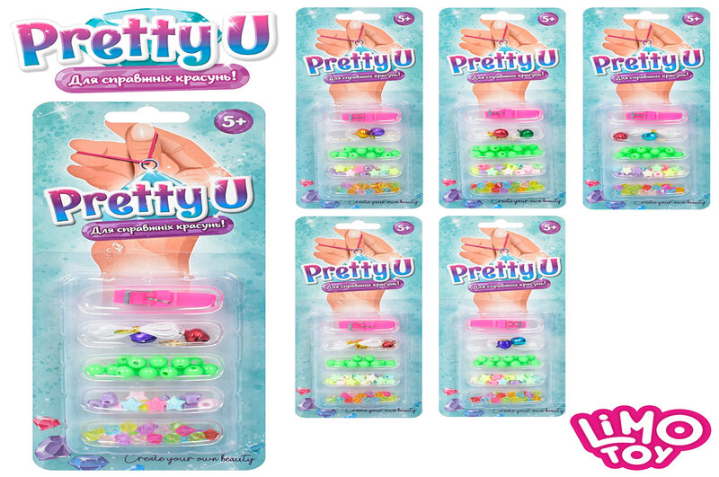 Бісер M 4974 UA (240шт) намистини, підвіски, нитки, мікс видів, на аркуші, 24,5-10-2,5см