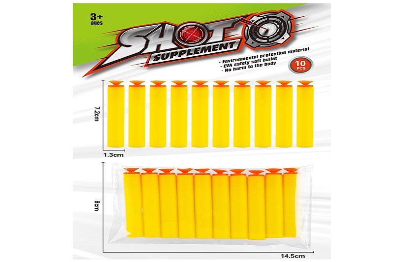 Паролонові снаряди арт. W816-70 (2000шт/2) 10шт. у наборі, пакет 8*14,5см