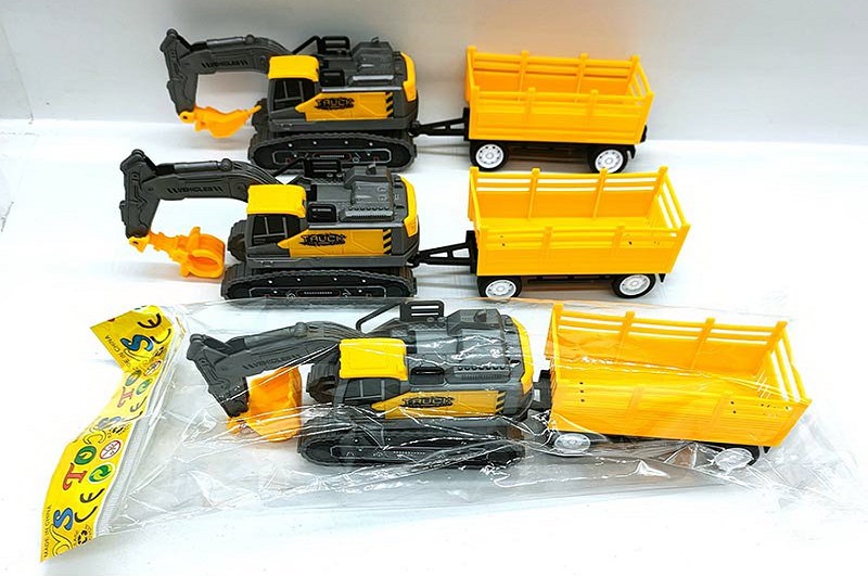 Екскаватор арт. 268-7 (360шт/2)   3 вида, з причепом, пакет 25*4,5*6см