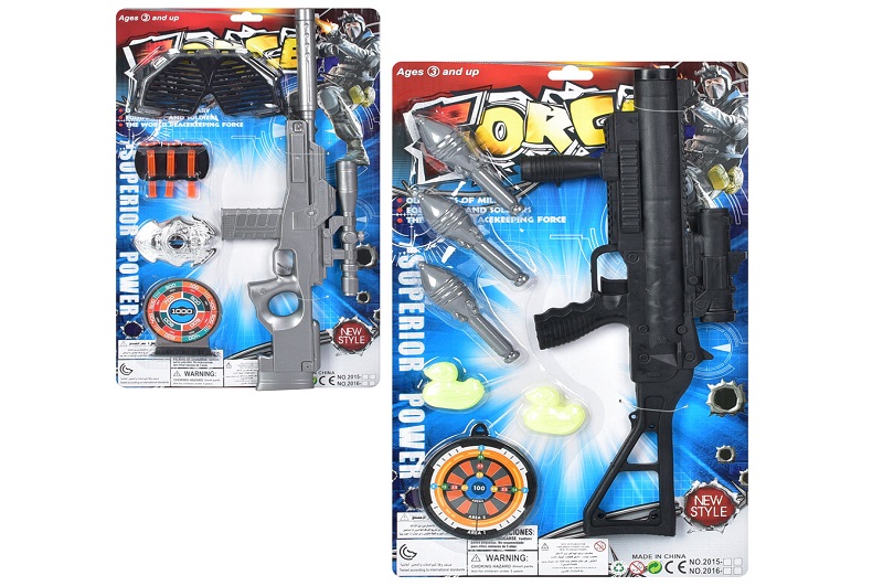 Автомат 2016-11-12 (60шт) 42см, кулі 3шт, мішень, 2 види, на листі, 26-43-2см