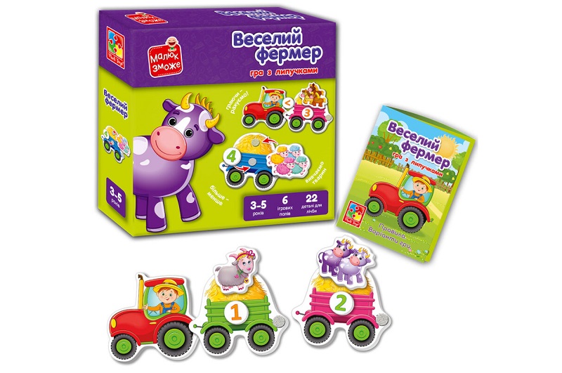Гра розвиваюча Vladi Toys з липучками. Веселий фермер". VT2100-13"