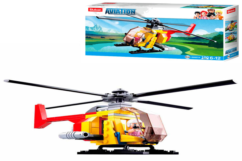 Конструктор SLUBAN M38-B0667A (72шт) вертоліт, фігурка, 100дет, в кор-ці, 23,5-14-4,5см