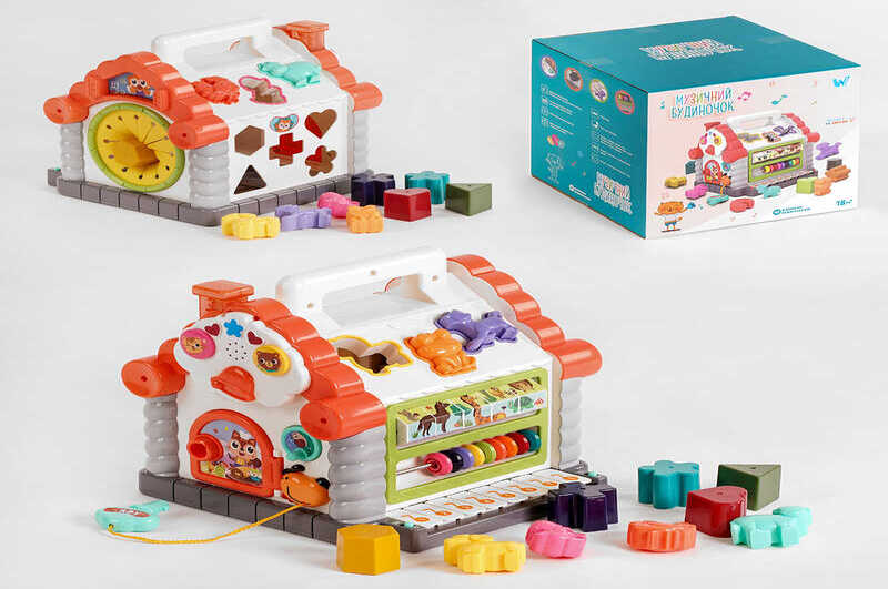 Музичний будиночок 16180 (18) WToys, укр мова, підсвічування, звуки, 8 пісень, сортер, рахунки