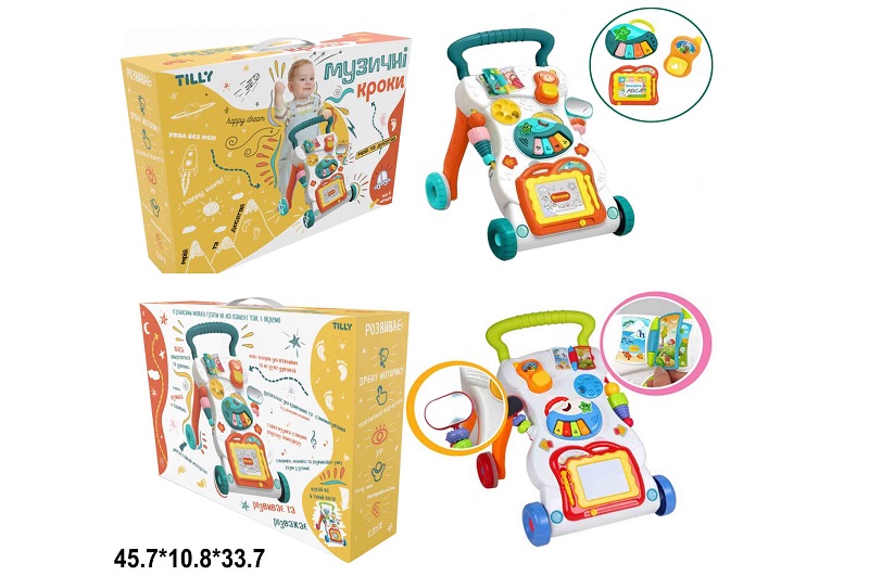 Каталка ігр.центр Перші кроки UA0801 ''Музичні кроки'' муз.світ.2кол.кор.45,7*10,8*33,7 /6/