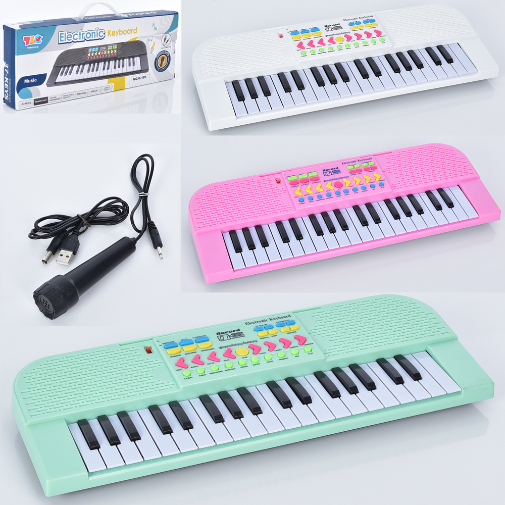 Синтезатор Q-199A-B-C (15шт) 37 клавіш, демо, запис, мікрофон,працює від мережі та від батарейок,3 к