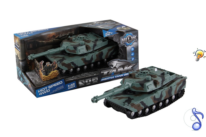 Іграшка танк інерц. арт. KLX700-4A (48шт)  1:32, світло, звук, у коробці 28*13,5*12см