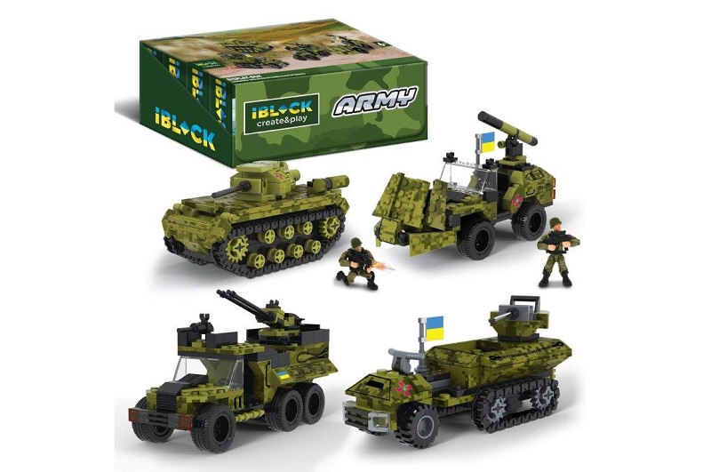 Конструктор IBLOCK арт. PL-921-427 (48ш) 6 диспл. по 8штАрмія, 154-237дет., 4види,р-р уп-ки 23*4,5*1