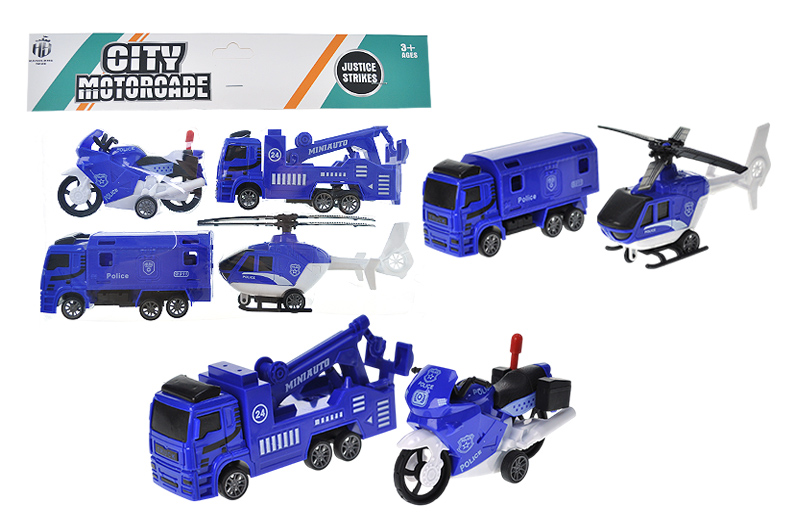 Набір машин поліцейських інерційних в кульку 4шт 7756S-309AB р.32*22*4,5см