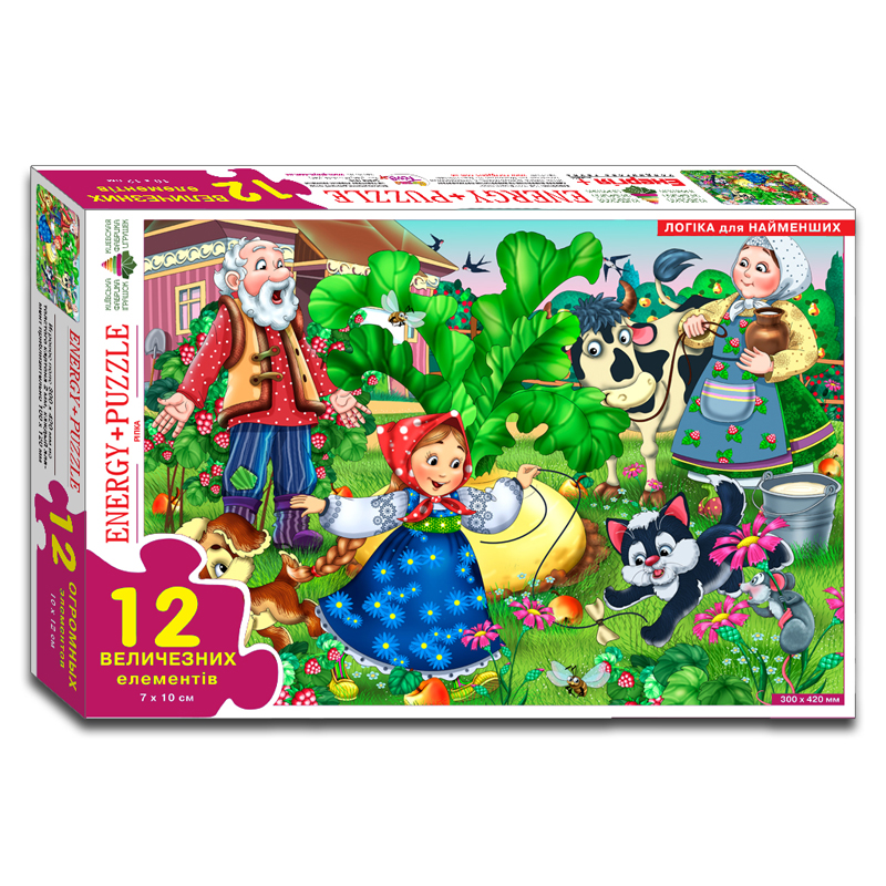 Гра-пазл Ріпка"  12 ел. в кор.  Ен2074  картинка розміром 30*42 см, кожен ел. приблизно 10*12 см"