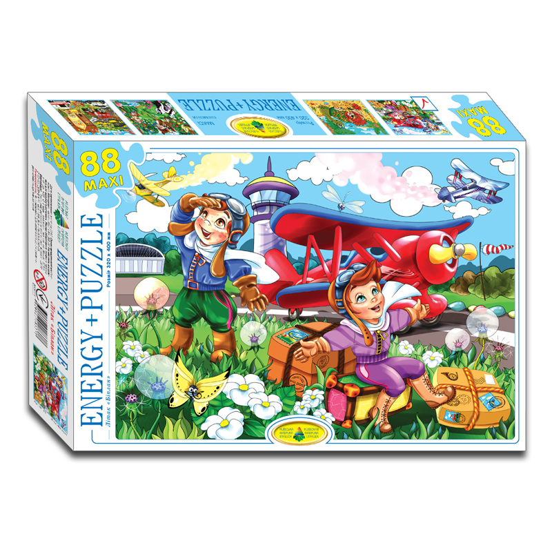 Пазли 88 ел., Арт.ЕГ-11. Літак Біплан"  Ен3378  картинка розміром 30*42 см"