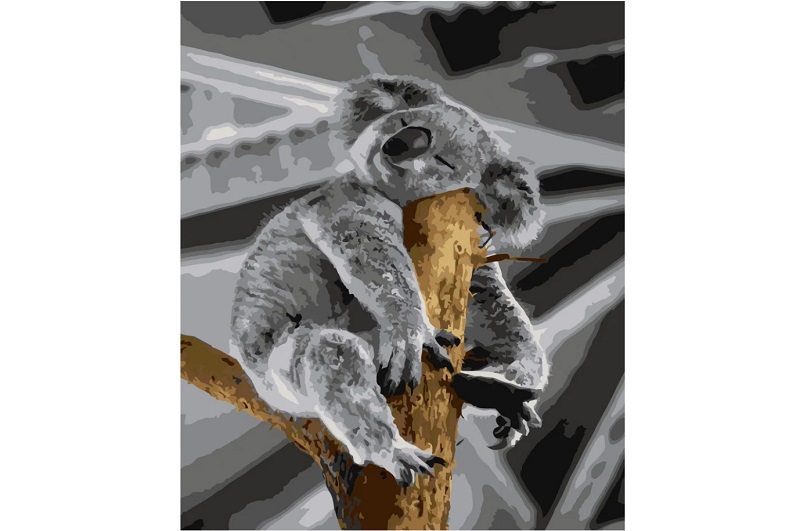 Картина по номерах Сонна коала Strateg розміром 40х50 см (DY256) БЕЗ ЛАКУ