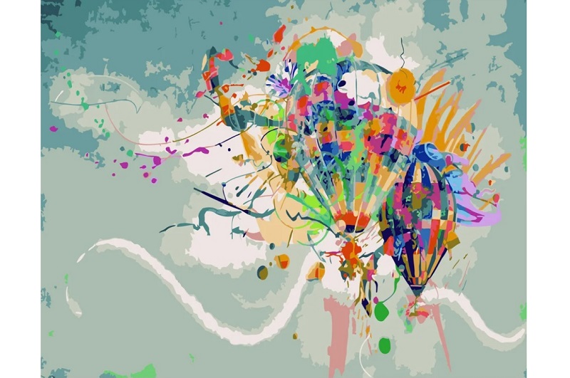 Картина по номерах Повітряні кулі Strateg розміром 40х50 см (GS327) БЕЗ ЛАКУ