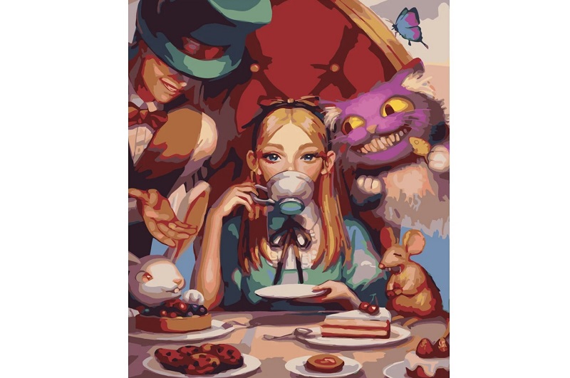 Картина по номерах Аліса в країні чудес Strateg розміром 40х50 см (GS355) БЕЗ ЛАКУ