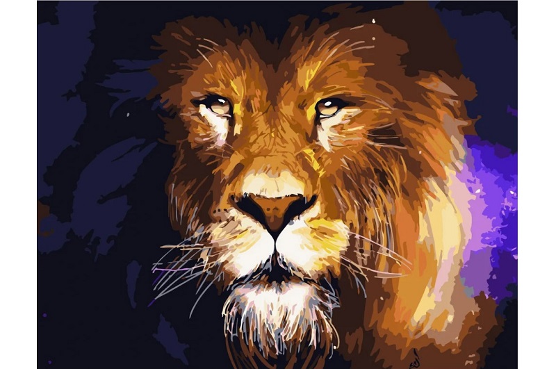 Картина по номерах Цар звірів Strateg розміром 40х50 см (GS379) БЕЗ ЛАКУ