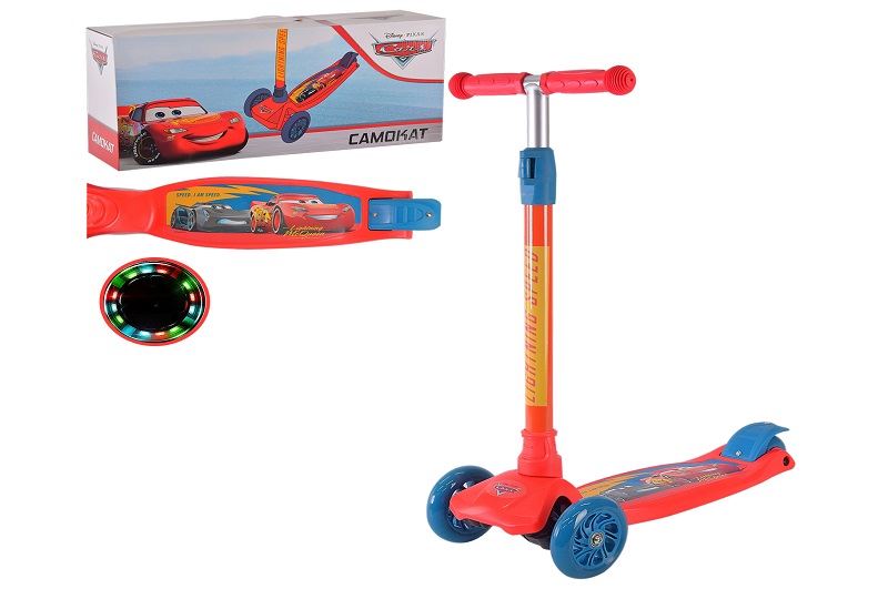 Самокат дитячий 4-х коліс LS2216 (6 шт) Cars, PU світло