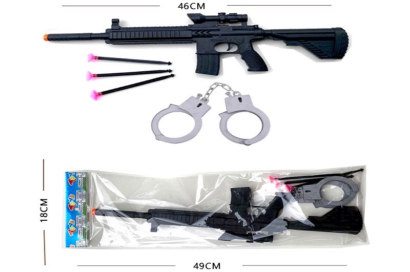 Ігровий набір арт. M416-2 (312шт/2) гвинтівка+наручники+3 кулі на присосці, пакет. 49*18см