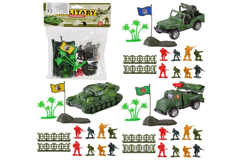 Військовий набір арт. 8685C (180шт/2) 3 види, солдати, транспорт, аксесуари, пакет 25*18*6см