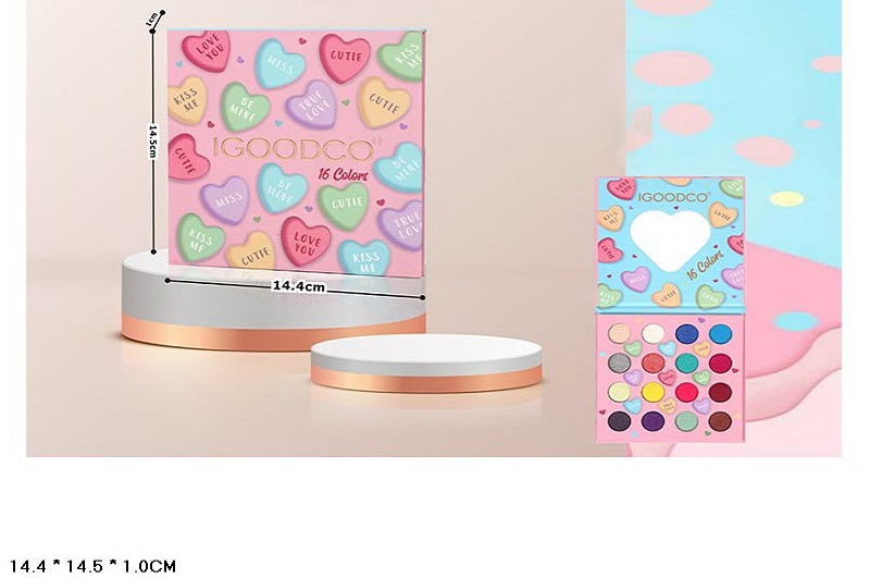 Косметика арт. IG2920 (288шт/24) палетка тіней, люстерко, пензлик 14,4*14,5*1 см