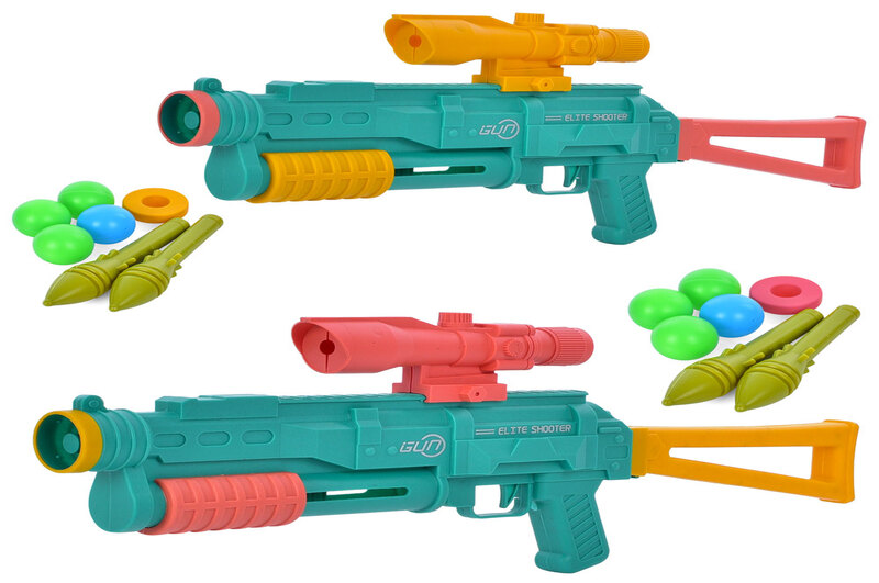 Автомат 6688-26 (120шт)42см, стріляє пластиковими кулями 4шт,кулі снаряди 2шт,2 кольори,у пакеті 46-