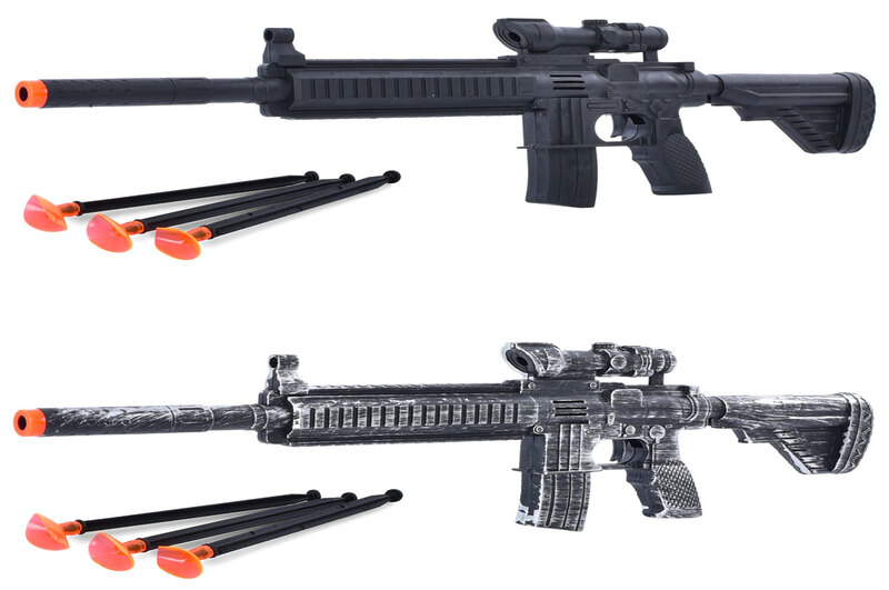 Автомат 822-78-79 (144шт)45см, стріляє присосками 3шт,2 кольори, у пакеті 50-17-3см